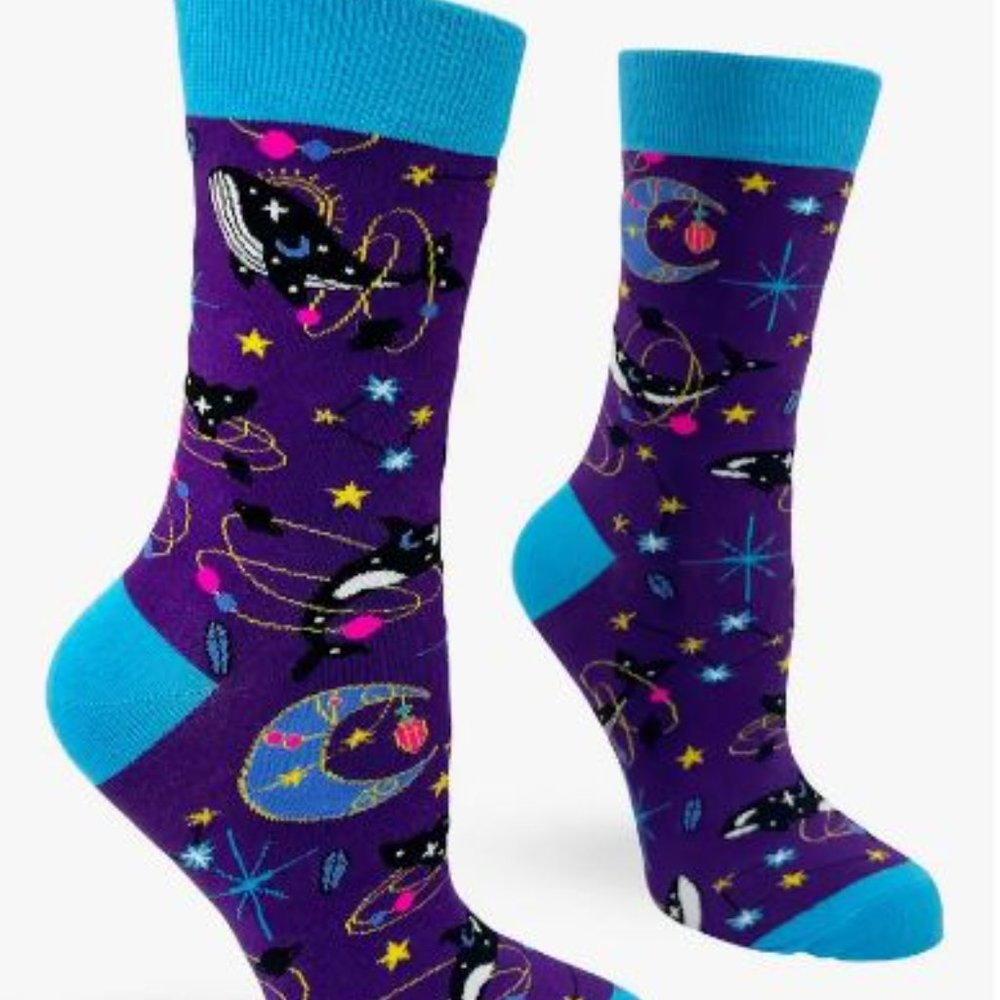 Celestial Space Whales Women's Crew Socks